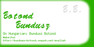 botond bundusz business card